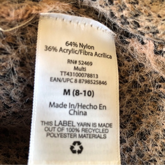 TIME and TRU Womens Cardigan Size Medium 8-10 Eyelash Knit Salmon Black New - Picture 6 of 7